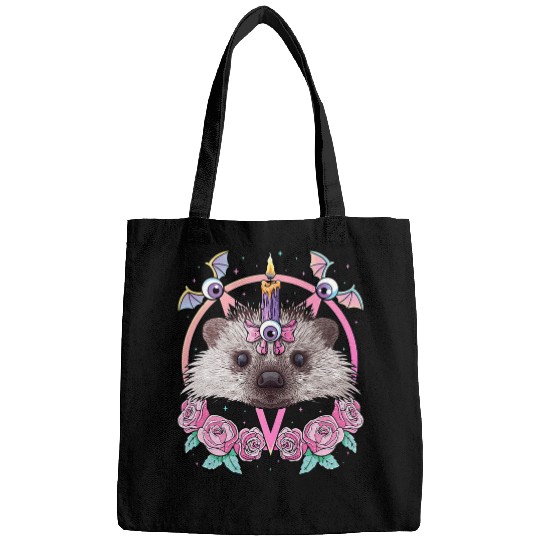 Hedgehog Pet Pastel Goth Hedgehogs Pagan Creepy Menhera Hedgehog Bags