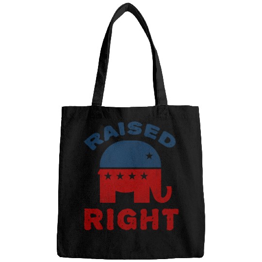 Elephant Mammal Raised Right Republican  Conservative Bags