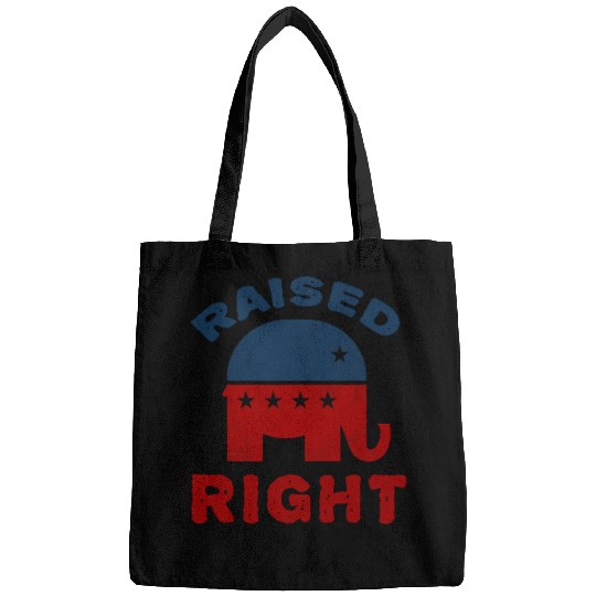 Elephant Mammal Raised Right Republican  Conservative Bags