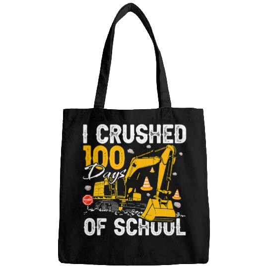 Excavator Fun I Crushed 100 Days of School Boys Kid Construction Excavator 1 Bags