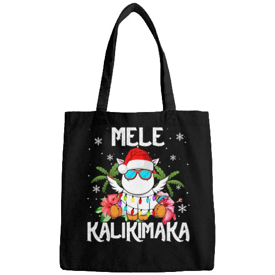 Unicorn Pet Mele Kalikimaka Merry xmass Light Santa Hawaiian Bags