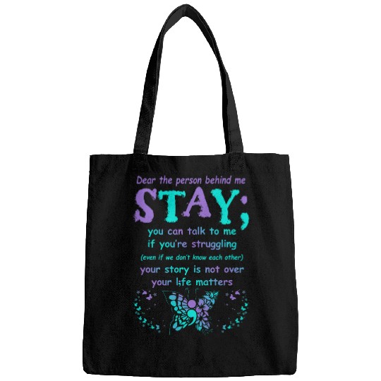 suicides Prevention 988 Ribbon Person Behind suicides Prevention Depression Awareness Bags