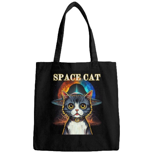 Aliens UFO Cat Meme Bags
