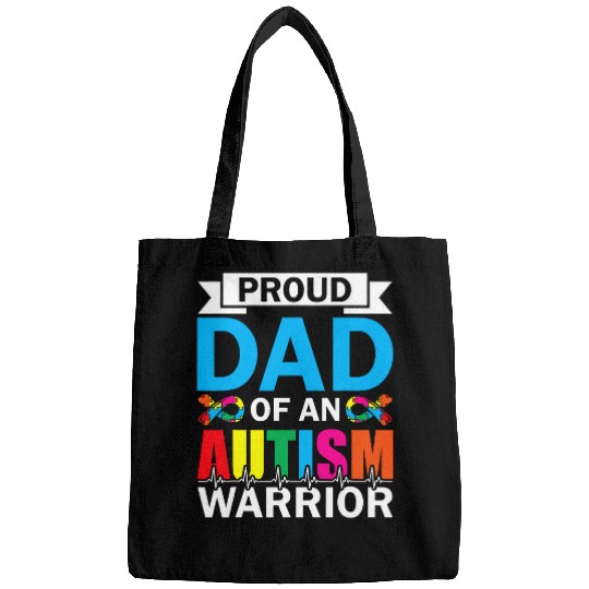 Autism Puzzle Proud Dad Of An Autism Warrior Autistic Ninja Spectrum Bags