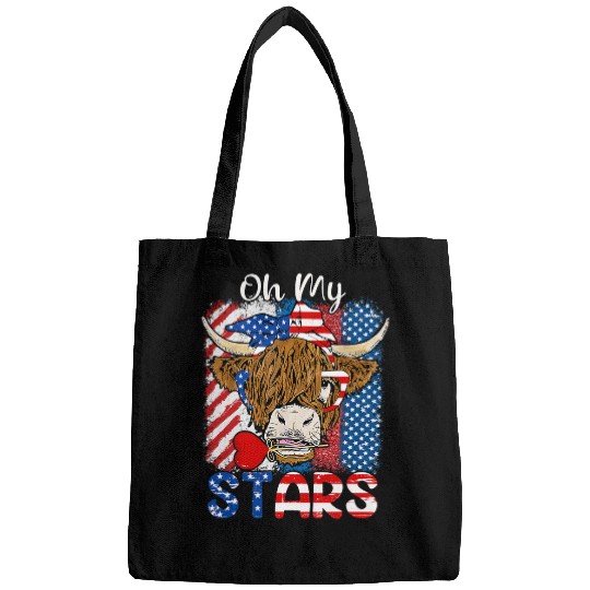 Cow Pet Oh My Stars Cow Usa Flag With 4th Of July Patriotic 01 Bags