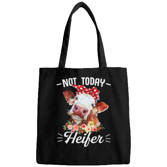 Cow Pet Not Today Heifer Floral Gift for Farmer Women Girls Bags