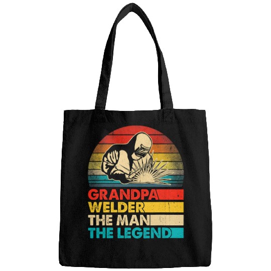 Welder Job Men Fathers Day Grandpa Welder The Man The Legend Bags