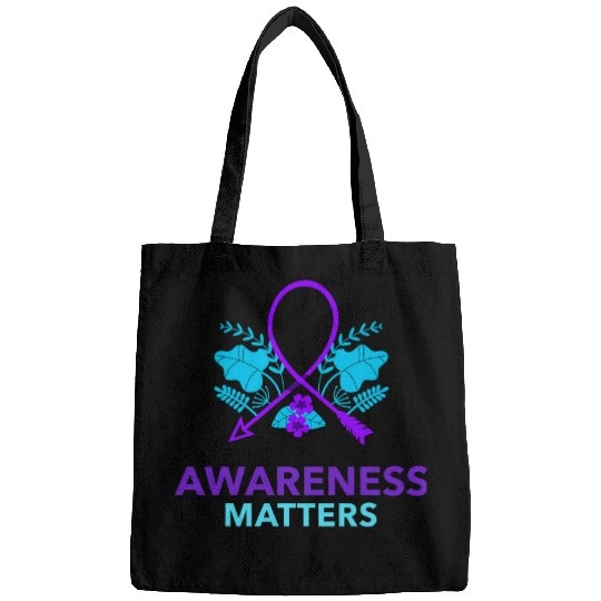 suicides Prevention 988 Ribbon Ribbon Addiction Depression Bags