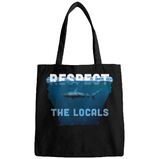 Shark Pet Respect The Locals Shark Animal Rights Ocean Biology Art Bags
