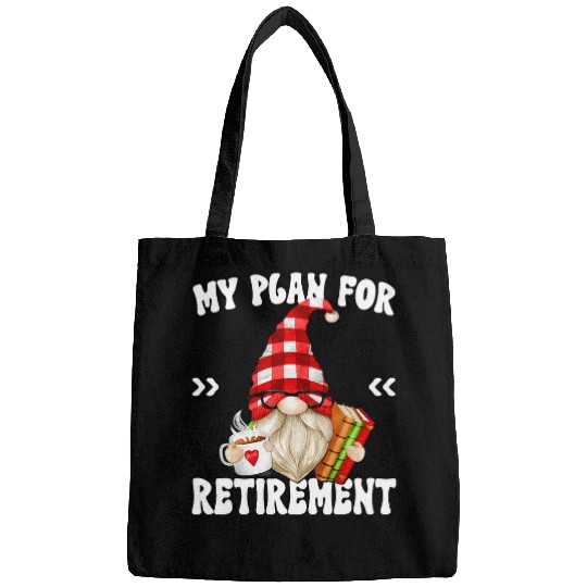 Funny Retirement Gnome For Men Librarian And Retired Teacher Bags
