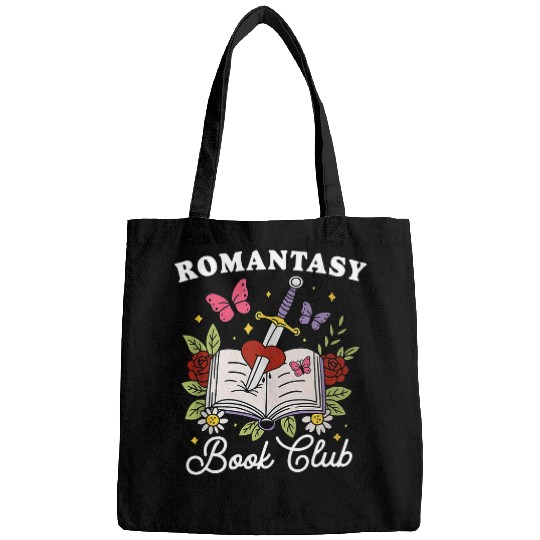 Book Fun Retro Floral Romantasy Book Club Romance Spicy Book Readers Bags