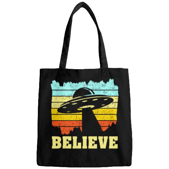 Aliens UFO Retro I Want To Believe vintages Alien UFO Hunter Science Bags