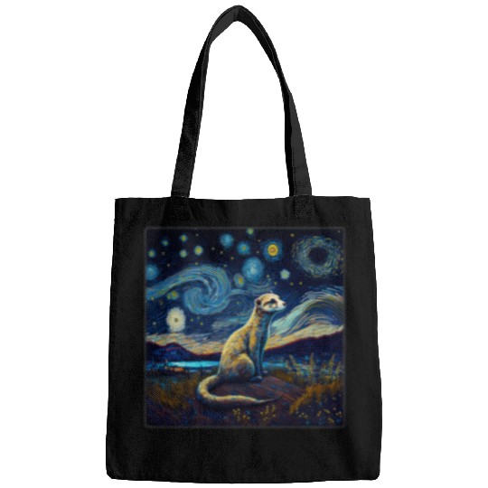 Ferret Pet Surrealism Starry Night Weasel Bags