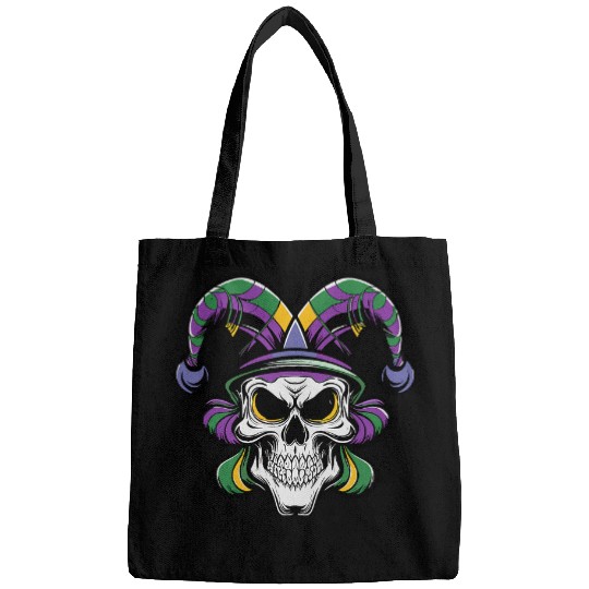 Funny Mardi Gras Skull Clown Hat Voodoo New Orleans Carnival Bags