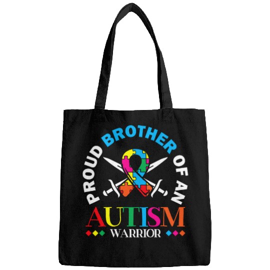 Autism Puzzle Proud Brother Of An Autism Warrior Autistic Ninja Spectrum Bags