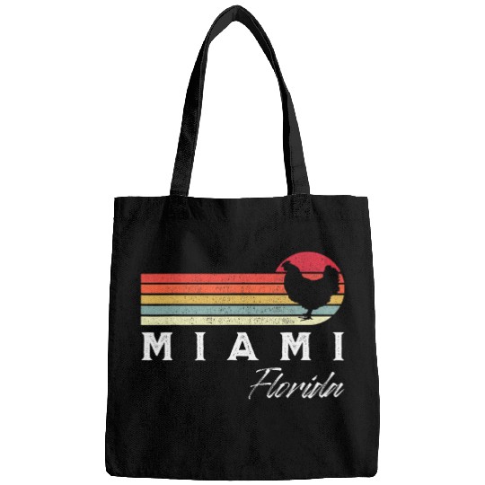 Chicken Pet Miami Florida Retro Chicken Lover Souvenir Bags
