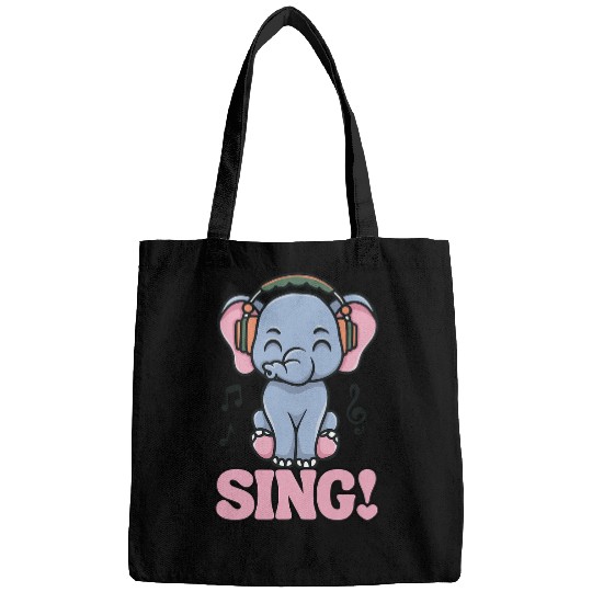 Elephant Mammal Singing Elephant Singer Karaoke Songwriter Elephant Sing Bags