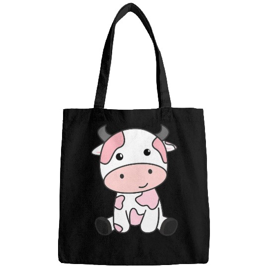 Cow Pet Strawberry Cow Cute Pink Strawberry Cow Kawaii Bags