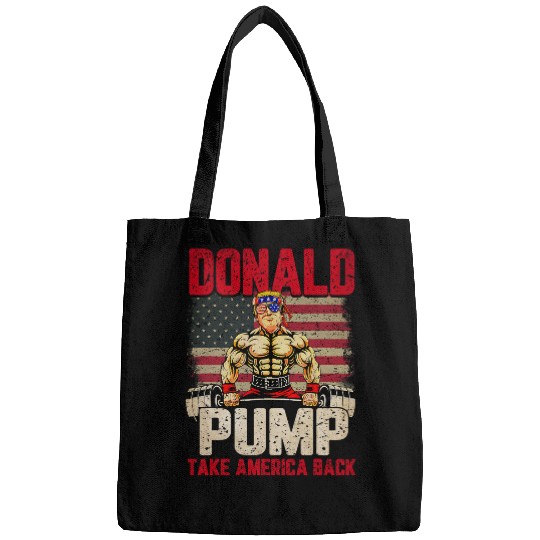 Us Flag Donald Pump Take America Back Gym Fitness Trump 2024 Bags
