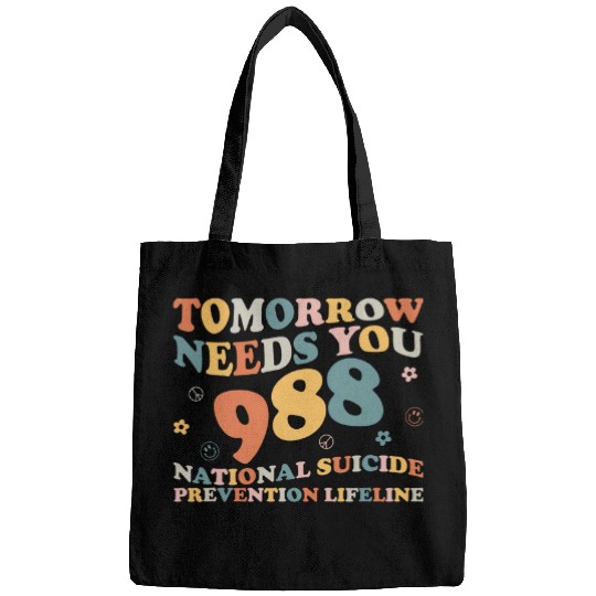 suicides Prevention 988 Ribbon Retro Tomorrow Needs You 988 suicides Prevention Awareness 8 Bags