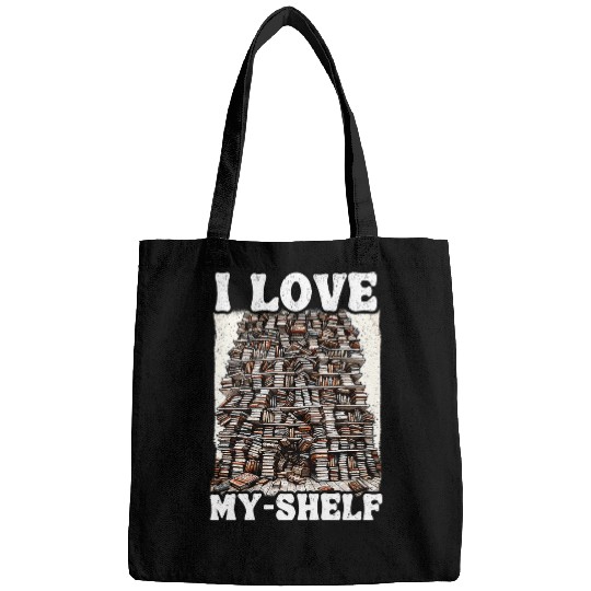 Book Fun I Love MyShelf Book Lover Self Love Funny Reading Bags