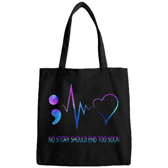 suicides Prevention 988 Ribbon no story should end soon suicides awareness depression mental Bags