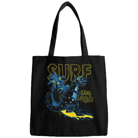 Dinosaur Pet Surf Trendy TRex Surfing Hang Loose Bags