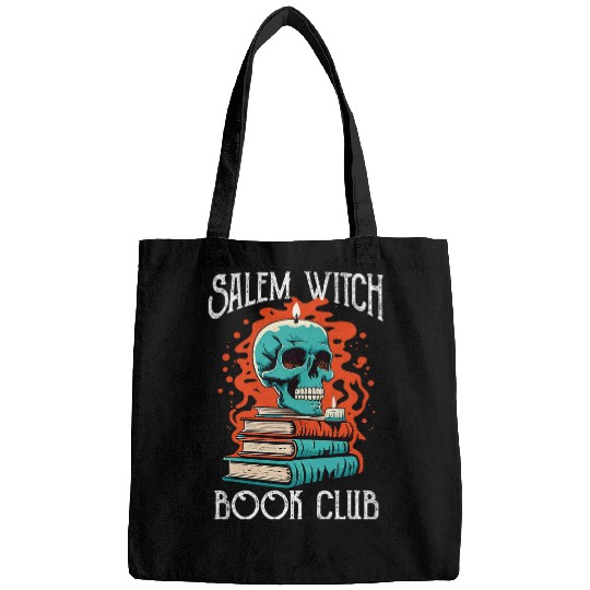 Book Fun Salem Witch Book Club Halloween Skull Books Retro Men Women Bags
