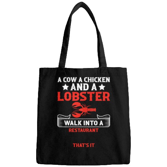 Chicken Pet Funny Lobster Cow Chicken Restaurant Joke Pun Bags
