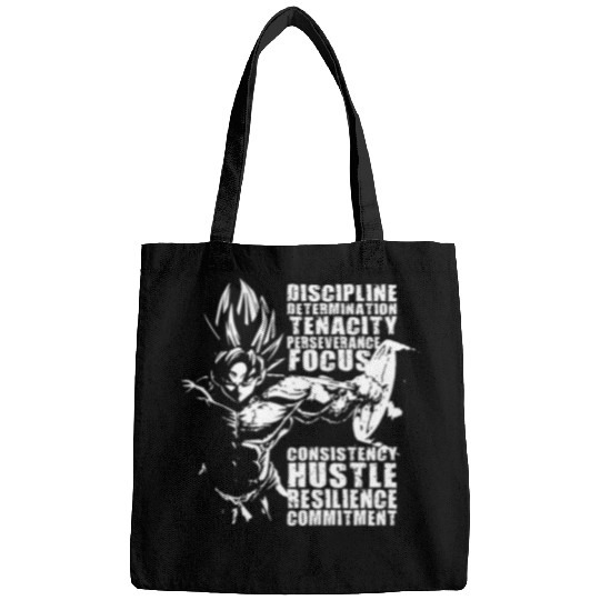 Discipline Focus Train Insaiyan Anime Gym Fitness Workout Bags