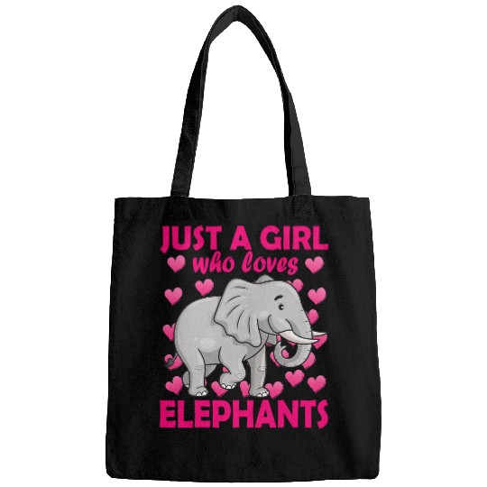 Elephant Mammal Just a Girl who Loves Elephants Zoo Elephant conservative Bags