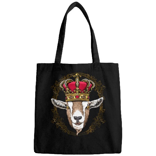 Goats Pet King Queen Goats Princess Farm Animal Goats Lover Farmer Bags