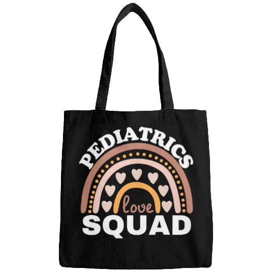 nurses Job Pediatrics Squad Groovy Rainbow Happy nurses Week Funny Bags