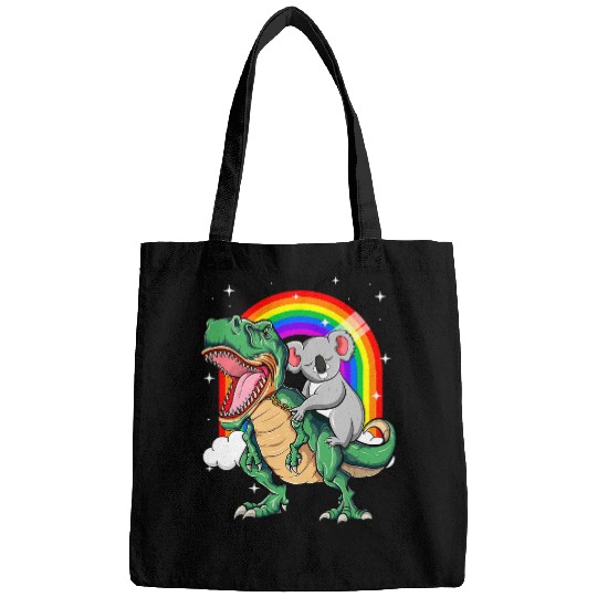 Koala Pet Bear Koala Riding Dinosaur T rexs Funny cute koala Tyrannosaurus 1 Bags