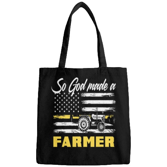 Tractor Fun driving God Made A Farmer American Flag Tractor Farmer Bags