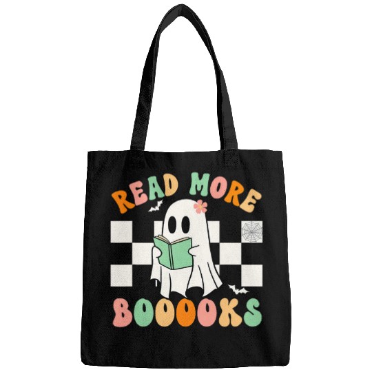 Book Fun Cute Read More Booooks Reading Halloween ghosts Librarian Bags