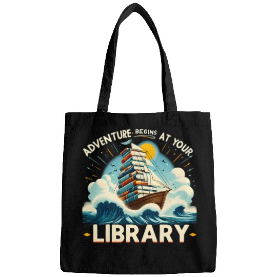 Book Fun Adventure Begins At Your Library Book Lover Cruise Adventure Bags