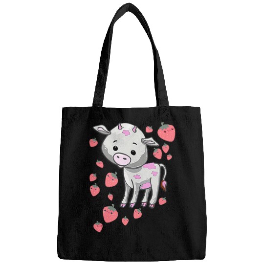 Cow Pet Cute Strawberry Cow 2Strawberry Pattern Kawaii Bags