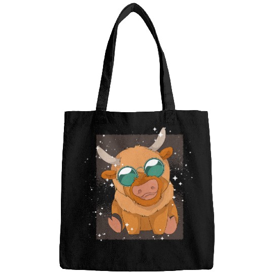 Cow Pet Funny Farm Animal Cool Sunglasses Scottish Highland Cow 01 Bags