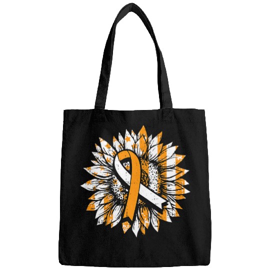 Multiple Sclerosis Ribbon Orange Ribbon Multiple Sclerosis Awareness Sunflower Bags