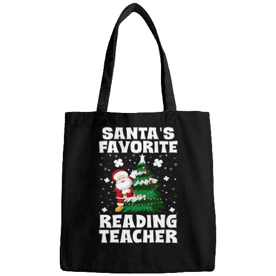 Book Fun Santas Favorite Reading Teacher xmass School Staff Lover Bags