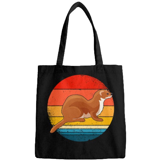 Ferret Pet Ermine Retro Design Weasel And Ferret Stoats Bags