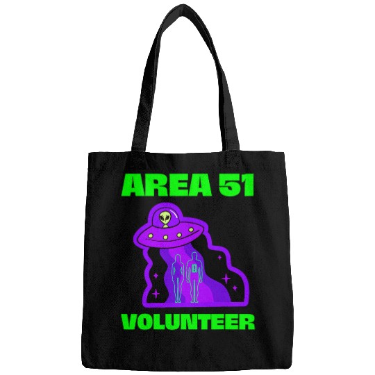 Aliens UFO Conspiracy Funny Area 51 Spacecraft Alien Gift Ideas Bags