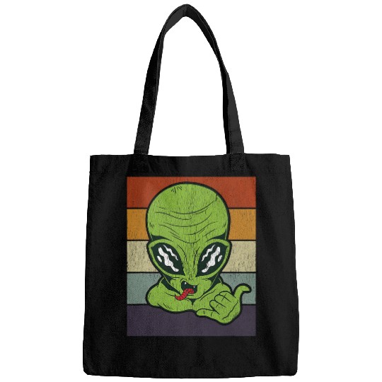 Aliens UFO Shaka Brah Cool vintages Surfing Hang Loose Sign UFO Bags