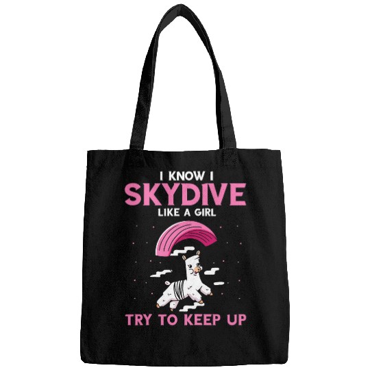 Llama Pet Skydiving Llama I Know I Skydive Paragliding Parachuting Bags