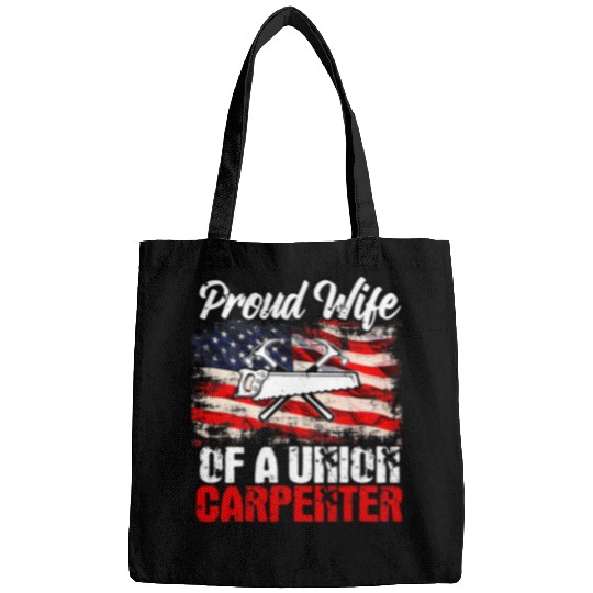 Woodworker Job Gifts Proud Wife Of A Union Carpenter Husband Bags
