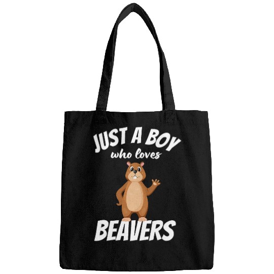 Beaver Pet Just A Boy Who Loves Beavers Cute Beaver Lover Funny Bags