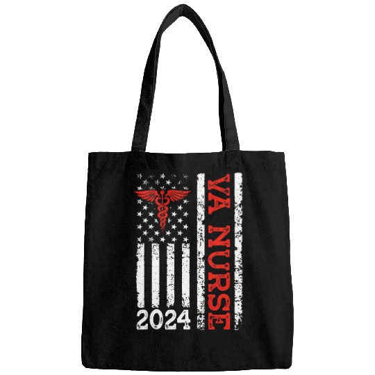 nurses Job VA nurses Est 2024 American Flag Patriotic nurses Week 0003 Bags
