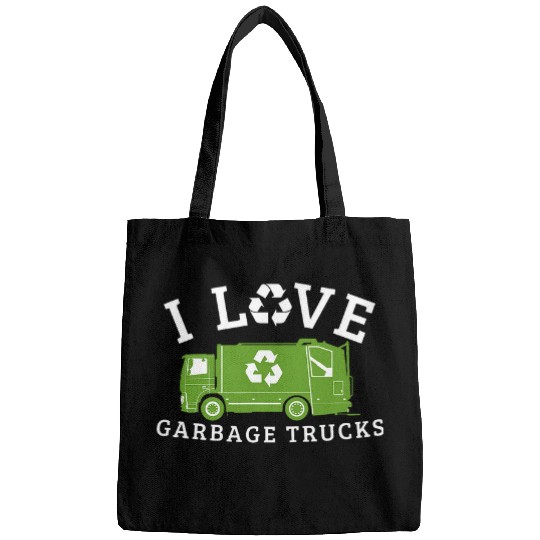 I Love Garbage Trucks Funny Garbage Truck Driver Recycling Bags