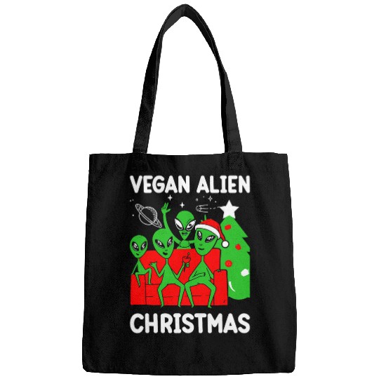 Aliens UFO Vegan Alien Christmas Funny Extraterrestrial Vegetarian Bags